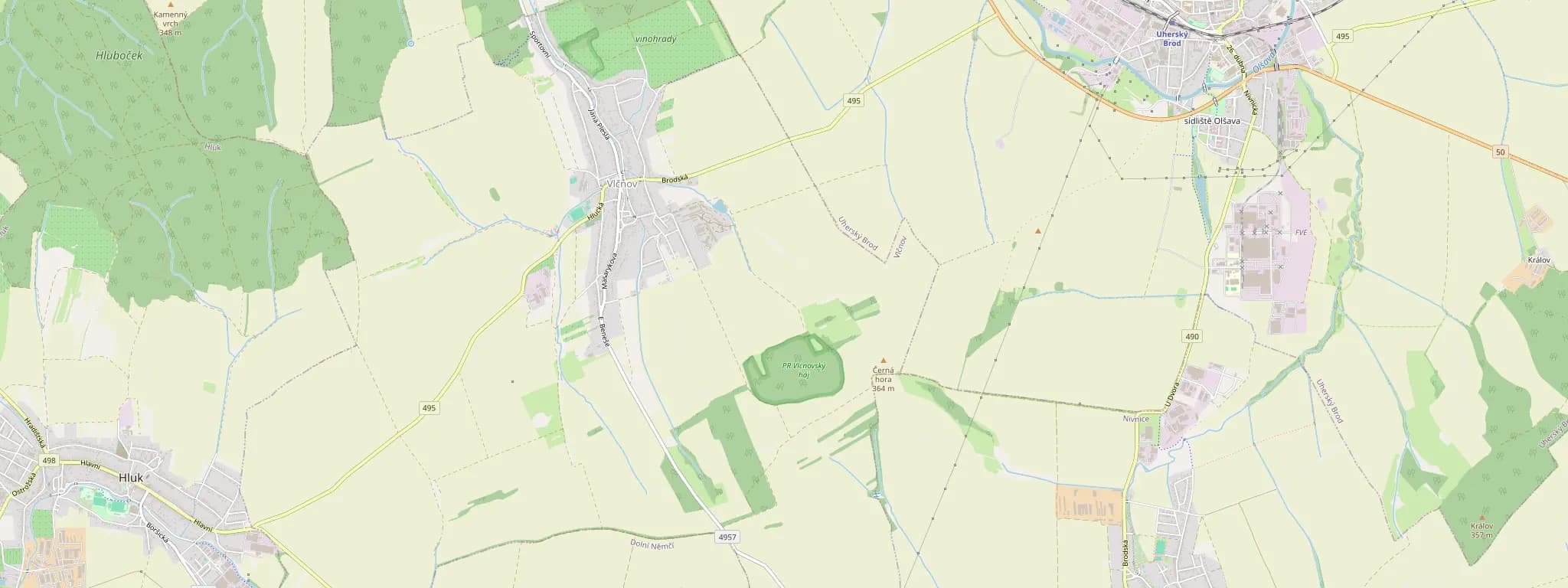 Mapa Vlčnova