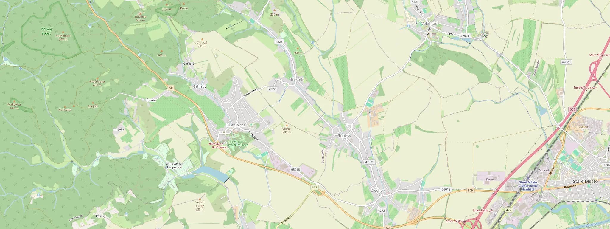 Mapa Buchlovic